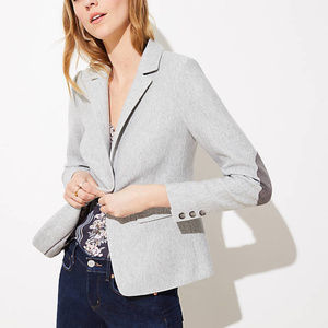 Ann Taylor Loft Herringbone Knit Modern Blazer